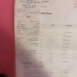 Secure Dentures & Implants - The dentist's receipt forced me to pay more than half of the deposit of $7058!