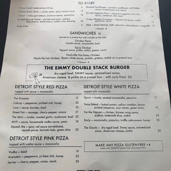 Emily - Menu - Pizza Near Me - New York, New York Emily - Menu - Pizza Near Me - New York, New York