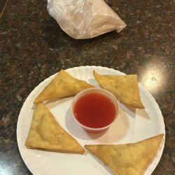 China Kitchen - Crab Rangoon - eight total w/ sweet & sour sauce.