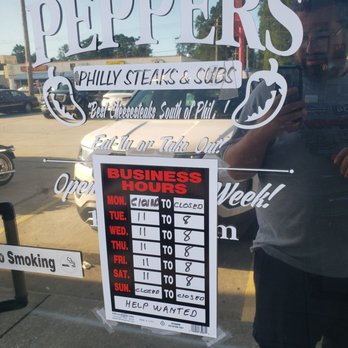 Peppers - As you can see, this is their hours of operation, which is not correct on Yelp. - Cheesesteaks Near Me - Myrtle Beach, South Carolina