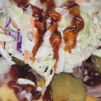 Memphis Black BBQ - Loaded Pulled Pork Fry - Southern Near Me - Sullivan, Illinois Memphis Black BBQ - Loaded Pulled Pork Fry - Southern Near Me - Sullivan, Illinois
