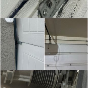 Open Sesame Garage Doors - The problem: Broken hinge, weak springs, frayed cables - Garage Door Services Near Me - Las Vegas, Nevada
