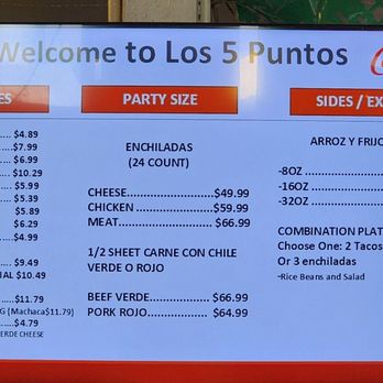 Los Cinco Puntos - menu as of 2/24/25 - Mexican Near Me - Los Angeles, California Los Cinco Puntos - menu as of 2/24/25 - Mexican Near Me - Los Angeles, California
