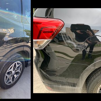 Mac Auto Collision - Damage to rear quarter panel after vs before. - Body Shops Near Me - Los Angeles, California
