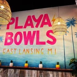 Playa Bowls - The interior sign of the fun island style eatery.