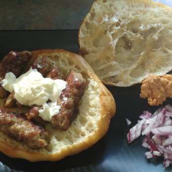 Mercator Euro Mini Mart - Cevapi sandwich: Cevapi tasty but bread spongy and greasy. - International Grocery Near Me - Scarborough, Ontario
