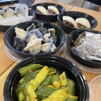 Mr Bao - Steamed Pork Soup Dumpling Chef's mixed Garlic Cucumber Salad - Shanghainese Near Me - Brooklyn, New York