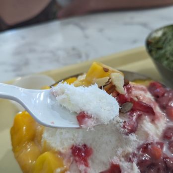 Leafy Korean Dessert Cafe - Spoonful of strawberry bingsu - Desserts Near Me - Overland Park, Kansas Leafy Korean Dessert Cafe - Spoonful of strawberry bingsu - Desserts Near Me - Overland Park, Kansas