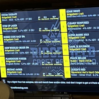 Ridgefield Craft Brewing - Menu - Pubs Near Me - Ridgefield, Washington Ridgefield Craft Brewing - Menu - Pubs Near Me - Ridgefield, Washington