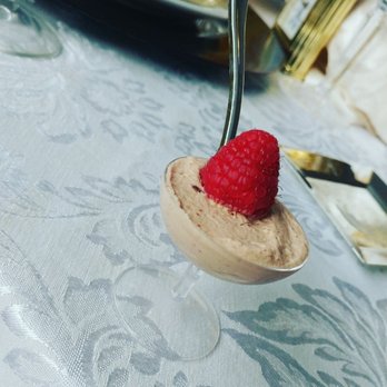Chef Kendra Alexander - Double Chocolate Mousse topped with fresh raspberry. - Caterers Near Me Chef Kendra Alexander - Double Chocolate Mousse topped with fresh raspberry. - Caterers Near Me