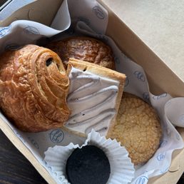 Gluten free Oreo, cookie, berry poptart and croissants