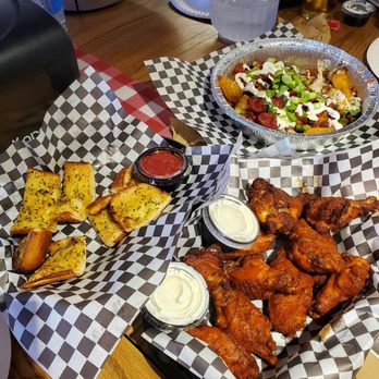 That's Amore Pizzeria - Load Potatoes, Buffalo Wings & Garlic Bread (what's left of it!) - Pizza Near Me - Whittier, California That's Amore Pizzeria - Load Potatoes, Buffalo Wings & Garlic Bread (what's left of it!) - Pizza Near Me - Whittier, California