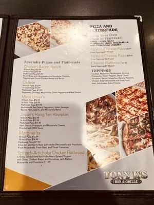 Menu photo 2 Tony K's Bar & Grille Berea, OH Menu photo 2 Tony K's Bar & Grille Berea, OH