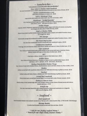Menu photo 5 Sea Shell Bar Coraopolis, PA