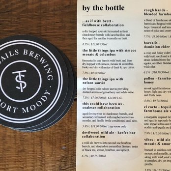 Twin Sails Brewing - The menu - Breweries Near Me - Port Moody, British Columbia