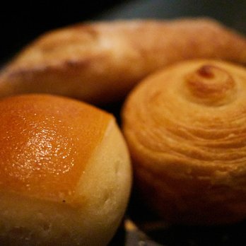 Joel Robuchon - Examples of bread service (L) milk bread / (R) Croissant - French Near Me - Las Vegas, Nevada