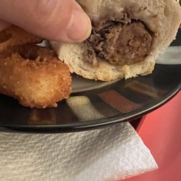 A large beef and sausage combo sandwich gets you an only thumbnail's worth of beef?!?!