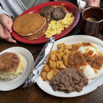 Sherry's Texan - Huevos rancheros  Texas 2 step breakfast special - Seafood Near Me - San Antonio, Texas