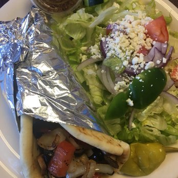 George's Gyros - Veggie pita sandwich with side salad. Perfect lunch! - Salad Near Me - Mesa, Arizona