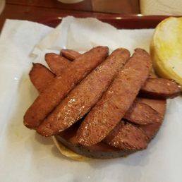 Bologna and Hot link sandwich Bologna and Hot link sandwich