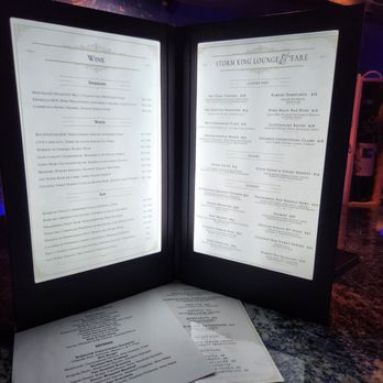 Storm King Lounge and Fare - Backlit menu - New American Near Me - Cornwall-on-Hudson, New York