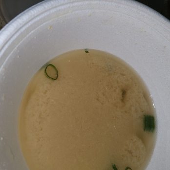 Sushi Moto - Miso soup (container more than half empty) - Sushi Bars Near Me - Cedar Park, Texas Sushi Moto - Miso soup (container more than half empty) - Sushi Bars Near Me - Cedar Park, Texas