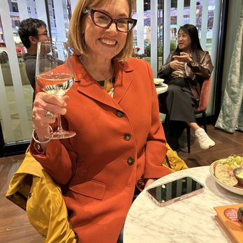 Margaux Brasserie - Jeanne perfecting her "ladies who lunch" pose - French Near Me - Brookfield, Wisconsin