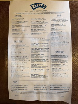 Menu photo 1 Tarpy's Roadhouse Monterey, CA Menu photo 1 Tarpy's Roadhouse Monterey, CA
