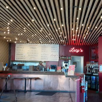 Lucy's - Main room, register for ordering along with board menu - American Near Me - Chicago, Illinois Lucy's - Main room, register for ordering along with board menu - American Near Me - Chicago, Illinois