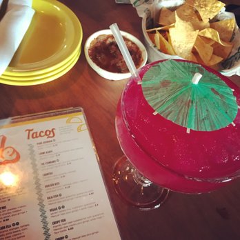Joyride Taco House - Prickly Pear margarita is just pretty, tastes like a normal margarita. - Tacos Near Me - Phoenix, Arizona