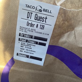Taco Bell - Order# - Tacos Near Me - Rocklin, California
