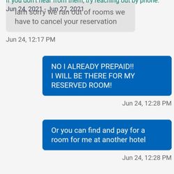 Island Inn Motel - A copy of the messages back and forth with Island Inn