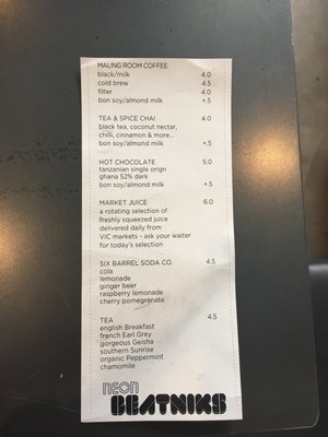 Menu photo 1 Neon Beatniks Brunswick, VIC