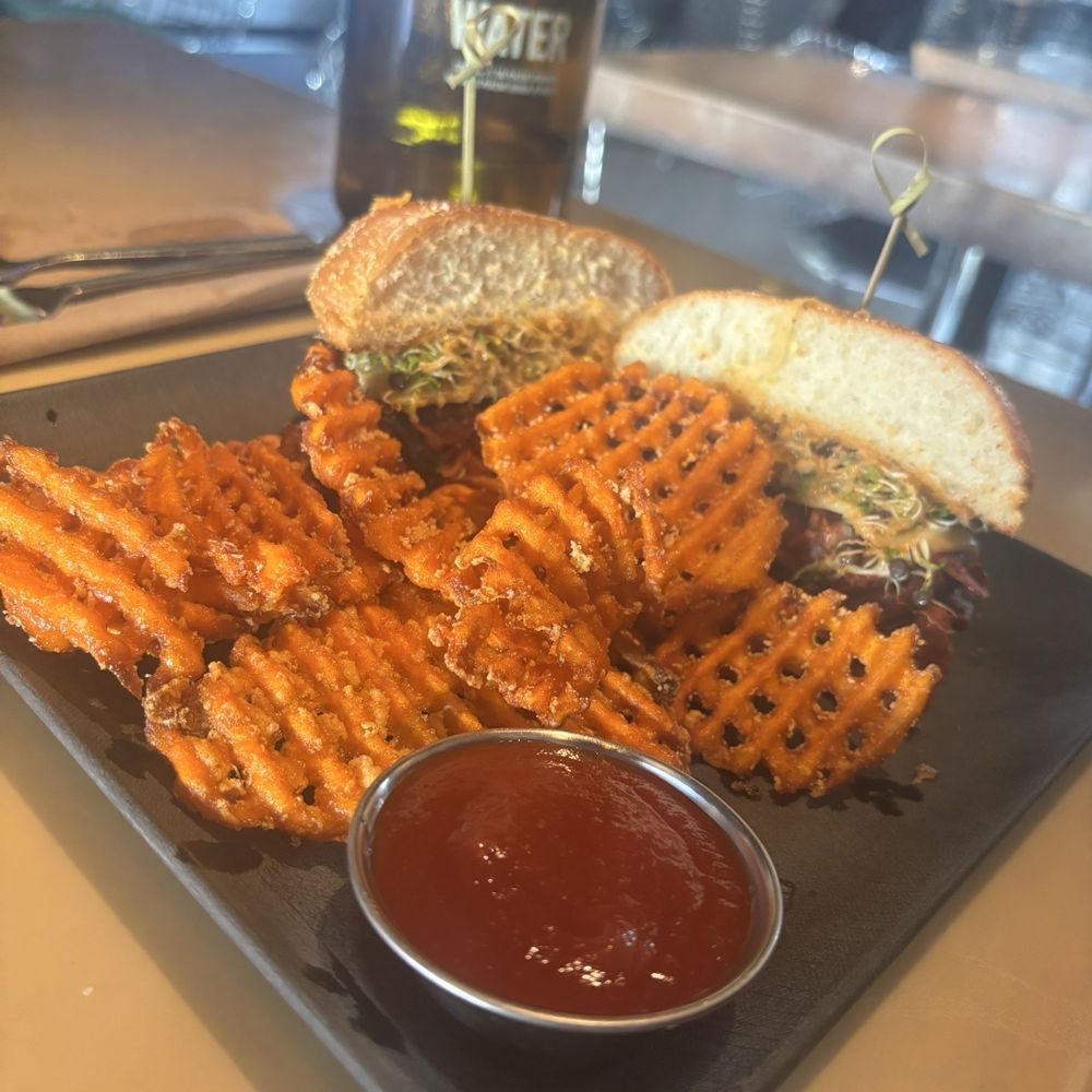 Beet sandwich. The fries were the best part. Beet sandwich. The fries were the best part.