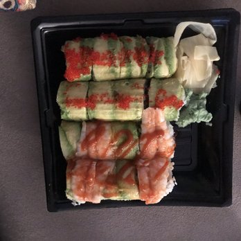 Yosake - Data 's Dragon Roll on top, Pimp Shrimp on bottom - Sushi Bars Near Me - Wilmington, North Carolina Yosake - Data 's Dragon Roll on top, Pimp Shrimp on bottom - Sushi Bars Near Me - Wilmington, North Carolina