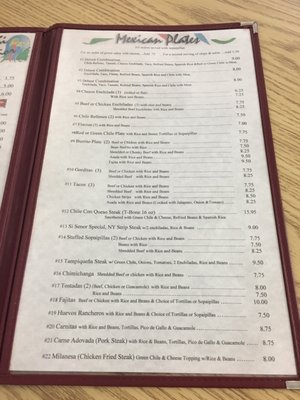 Menu photo 5 Si Senor Deming, NM