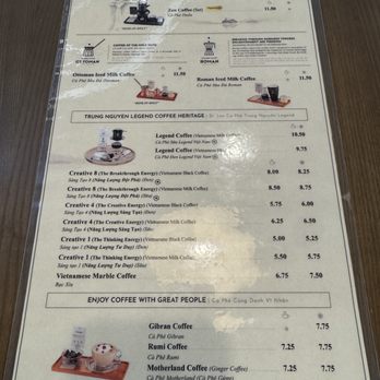 Trung Nguyen Legend - menu - Coffee & Tea Near Me - Portland, Oregon Trung Nguyen Legend - menu - Coffee & Tea Near Me - Portland, Oregon