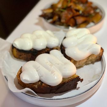 Misi - Whipped Ricotta Crostini, Trumpet Mushrooms Sott'olio - Italian Near Me - Brooklyn, New York Misi - Whipped Ricotta Crostini, Trumpet Mushrooms Sott'olio - Italian Near Me - Brooklyn, New York