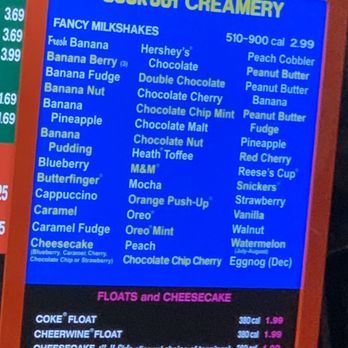 Cook Out - Milk shake menu - Burgers Near Me - Mechanicsville, Virginia