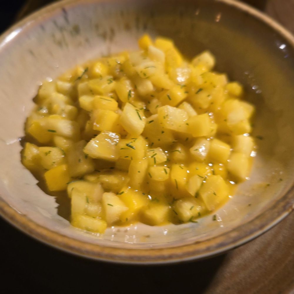 Mango Bay - Mango salsa that was paired with the branzino. - Caribbean Near Me - Brooklyn, New York Mango Bay - Mango salsa that was paired with the branzino. - Caribbean Near Me - Brooklyn, New York