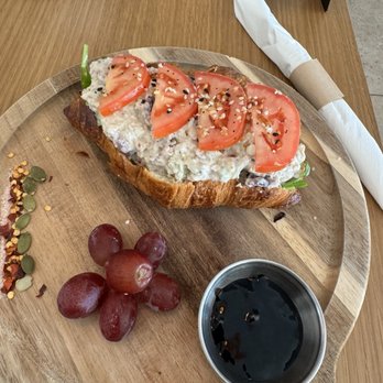 One of Each - Chicken salad on a croissant with a side of balsamic - Coffee & Tea Near Me - Atlantic Beach, Florida One of Each - Chicken salad on a croissant with a side of balsamic - Coffee & Tea Near Me - Atlantic Beach, Florida