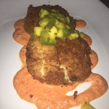 Boston's On the Beach - Crab cakes with a mango salsa - Seafood Near Me - Delray Beach, Florida