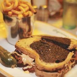 Beginner's Diner - Reuben Sandwich. The flavors hit a great balance of savory and tangy. Curly fries on the side were perfectly crispy.