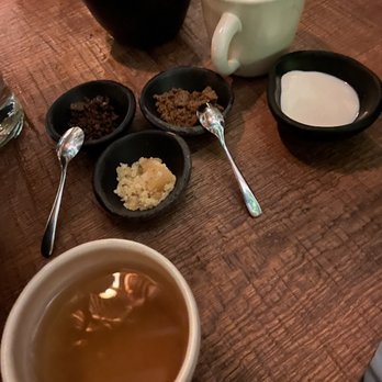 Meteora - White sage mint tea with three kinds of sugar and house made oat milk - New American Near Me - Los Angeles, California