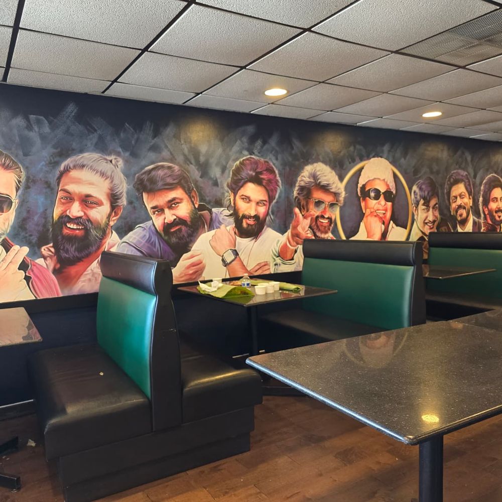 Wall mural of Indian actors