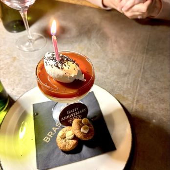 Brasswood Bar + Kitchen - Butterscotch pana cotta and those little almond flour cookies with hazelnut are amazing! - American Near Me - Saint Helena, California