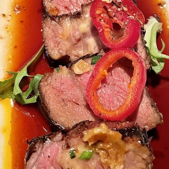 The Lime Lite - Close up of the steak on surf n turf. Steak cooked perfectly and flavor on point! - New American Near Me - Fresno, California