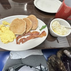 Two D's Diner - #1 breakfast special, with a side order of grits.
