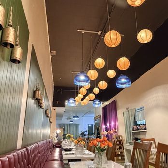 Million Spoons - Interior design with lanterns. - Desserts Near Me - Alameda, California Million Spoons - Interior design with lanterns. - Desserts Near Me - Alameda, California