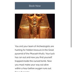 Roberson’s Fun Center - Come test your detective skills and see you can escape our Pharaohs Tomb escape room